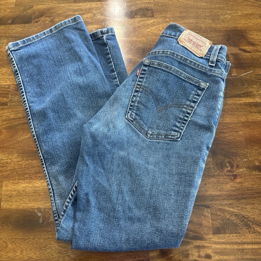 VINTAGE Levis 515 Women's Jeans 8 Short Blue Boot Cut Stretch Denim Medium Wash